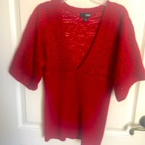 Red sweater with bell sleeves